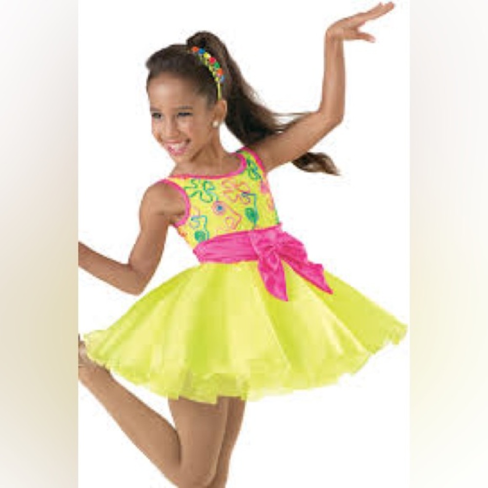 Weissman,Neon Squiggles Dance Costume,Style # 7556,Dress-Up,Play Date,EUC,Size S